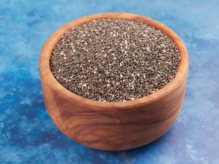 A bowl of chia seeds (Salvia hispanica)