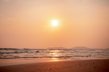 Beautiful cloudscape over the sea, The people are on the beach