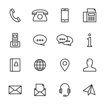 Kontakt Icon Sammlung bestehend aus Linien