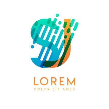SJ logo with the theme of galaxy speed and style that is suitable for creative and business industries. JS Letter Logo design for all webpage media and mobile, simple, modern and colorful.