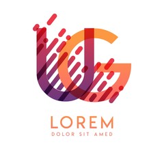 UG logo with the theme of galaxy speed and style that is suitable for creative and business industries. GU Letter Logo design for all webpage media and mobile, simple, modern and colorful.