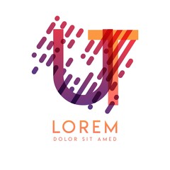 UT logo with the theme of galaxy speed and style that is suitable for creative and business industries. TU Letter Logo design for all webpage media and mobile, simple, modern and colorful.