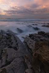 Fototapeta na wymiar Sunset from Bidart's beach next to Biarritz at the North Basque Country. 