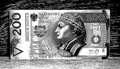 Polish zloty close up
