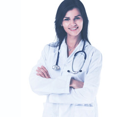 Young, beautiful, friendly, smiling and skilled woman doctor.