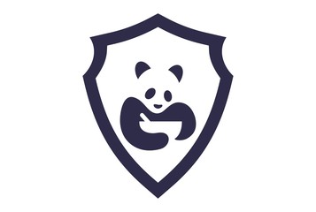 abstract panda food icon logo