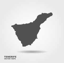 Vector map Tenerife. Flat vector icon with shadow © Katsiar