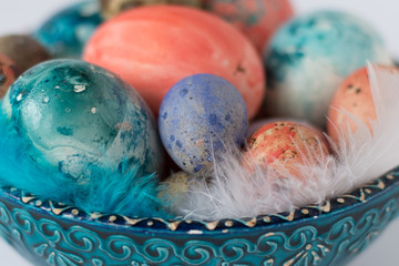 easter background. colorful Easter eggs. pantone eggs