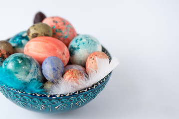 Happy Easter. easter background. colorful Easter eggs. pantone eggs