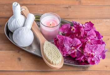 Spa and orchid flower, healthcare concept, relax with body massage.