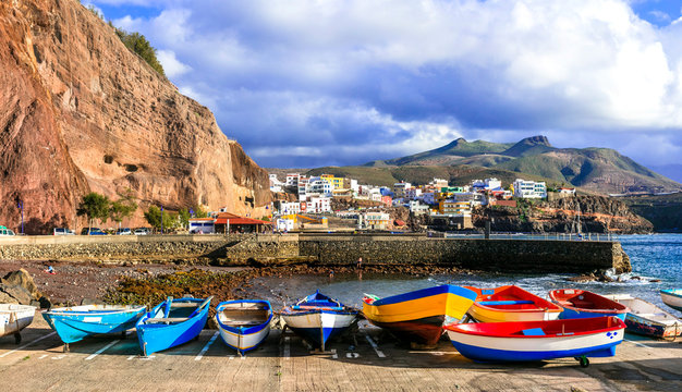 Puerto de Sardina - traditional fishing village in Gran Canaria. Canary islands