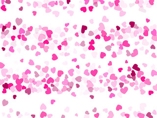 Hearts confetti flying vector background graphic design.