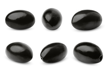 olive black isolated on white background, clipping path, full depth of field
