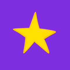 Obraz premium Yellow star icon vector on purple background. Star web site pictogram, mobile app. Logo illustration.