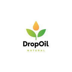 drop oil leaf logo vector icon illustration