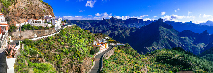 scenic Artenara  - Gran Canaria’s highest mountain village. Canary islands