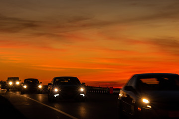 Key West Sunset with cars