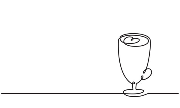 recommend clip art: Glass. Irish coffee, latte. Heart. Drawing by a continuous line