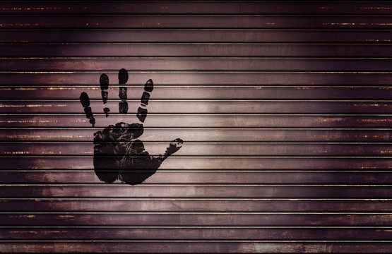 hand print on wall background