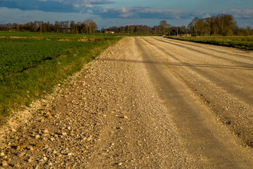 Fototapeta na wymiar Landscape with empty rural road.