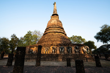 Wat Chang lom outside the old city in Sukhothai Thailand