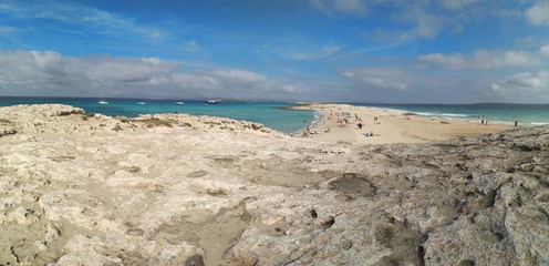 the famous beach of ses illetes in formentera