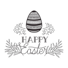 happy easter label isolated icon