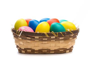 easter eggs in basket