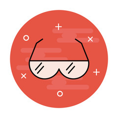 Simple sunglasses thin line icon