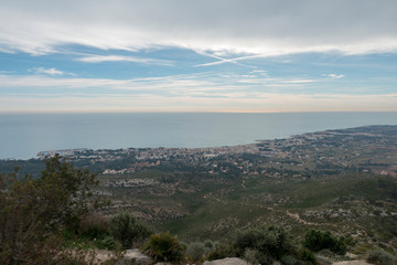 Fototapeta premium The sea from the top of the mountain in the sierra de irta
