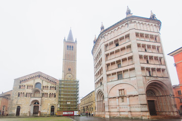 Naklejka premium Duomo and Baptistery, Parma