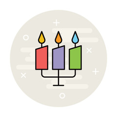 Candle line outline icon