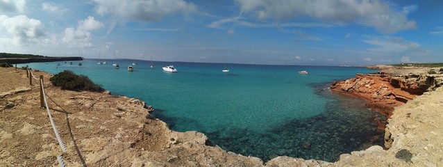 the beautiful beach cala saona of formentera to the balearic islands