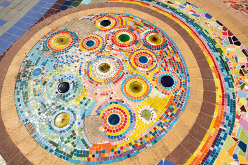 Wat Phrathat Sonkaew That the mountaintop Buddhist monastery & temple covered in colorful mosaic tiles - Image