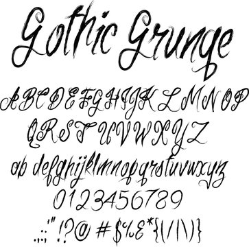 Gothic Grunge Font - Stylized vector alphabet