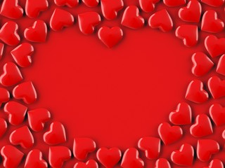 Valentine heart. Red. 3d illustration.