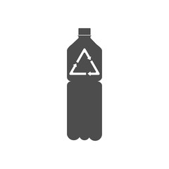 Recyclable plastic, Recycled bottle icon. Vector illustration, flat design.