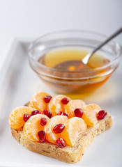 Fresh delicious homemade Sandwich with berry fruits