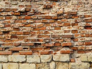 Texture of ancient destruction wall