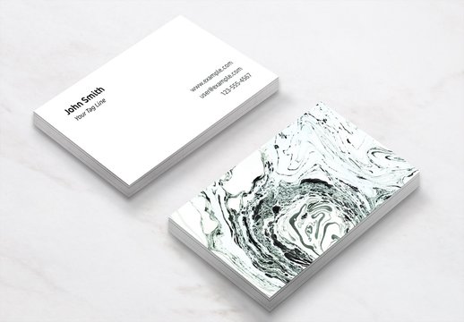 Business Card Layout with Salt Stone Image