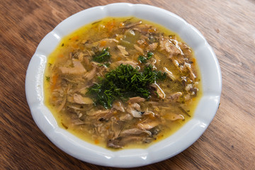 Plate of fish soup.