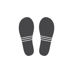 Vector abstract footwear flat footprint black icon