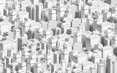 Low poly modern city model. 3D render