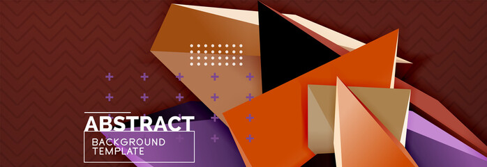 Abstract background, colorful minimal abstract triangle composition