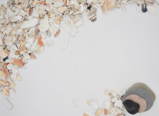 Shell crumbles and pebbles