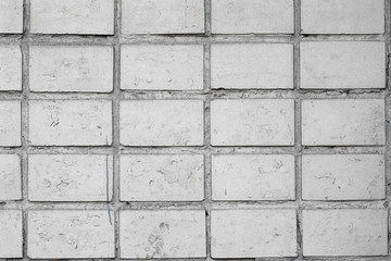 Old white brick wall. Wall cement background. Gray concrete texture. Vintage old white brick wall, great design for any purposes. Interior decoration. Background wall pattern clean art white.