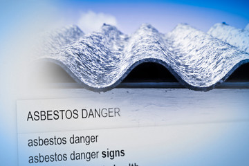 Old aged dangerous asbestos roof - one of the most dangerous materials in buildings so-called...