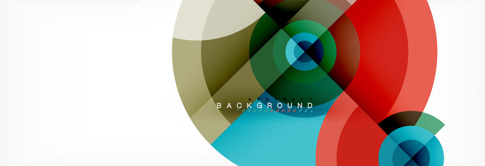 Obraz premium Round circles and triangles abstract background