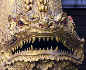 Fototapeta premium A Dragon of Wat Chedi Liam, Wiang Kum Kam, Chiang Mai, Thailand