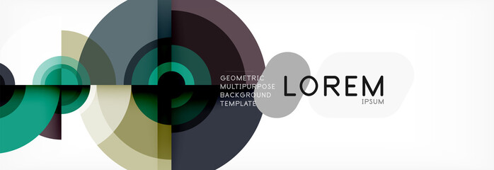 Flying circles geometric abstract background